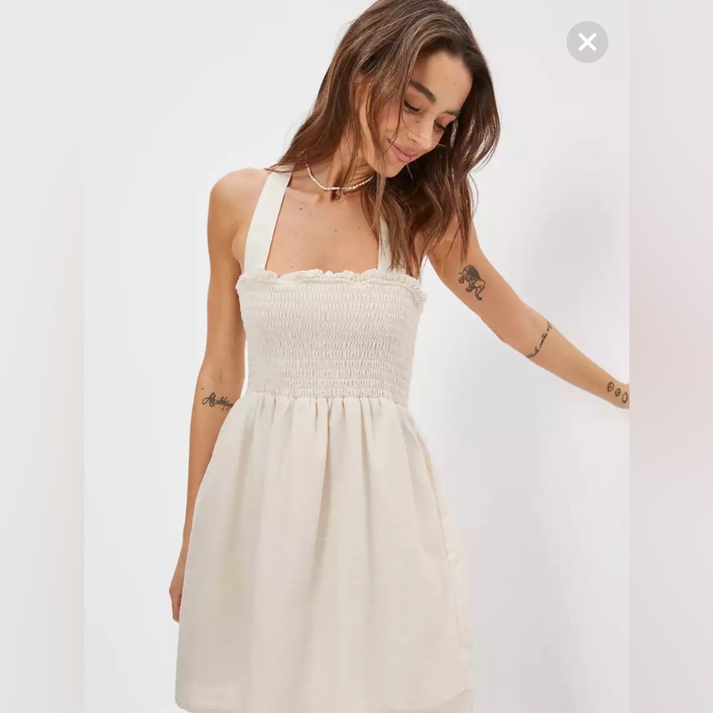 AE Smocked Cross-Back Mini Dress